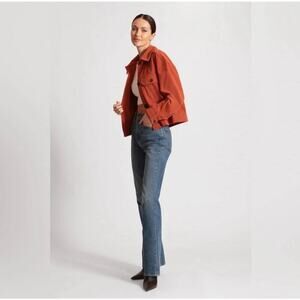 Avec Les Filles Relaxed Corduroy Shacket Oversized Burnt Orange Rust Size Large